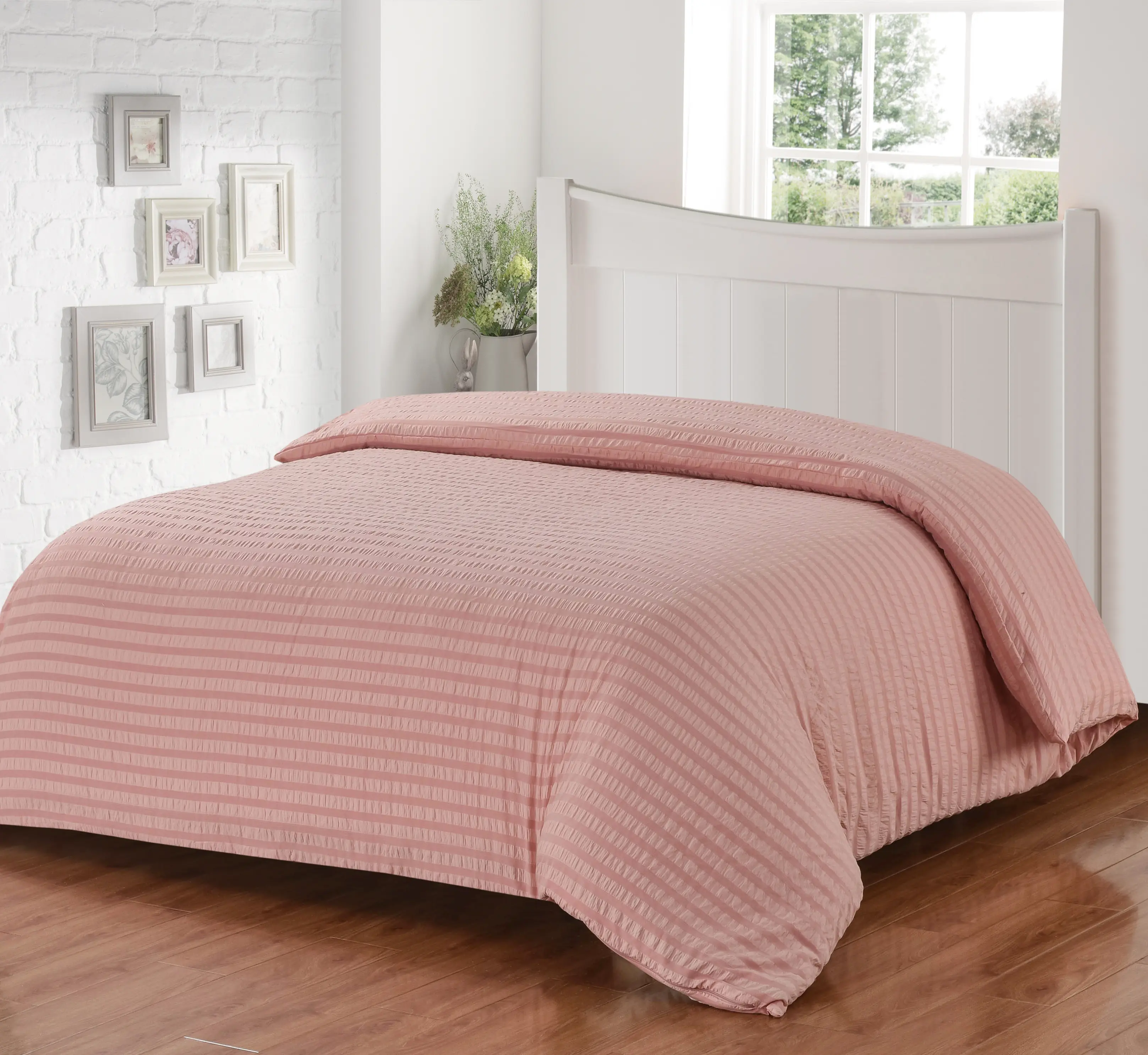 Microfiber Seersucker Bedding Set &#038; Duvet Cover, Breathable