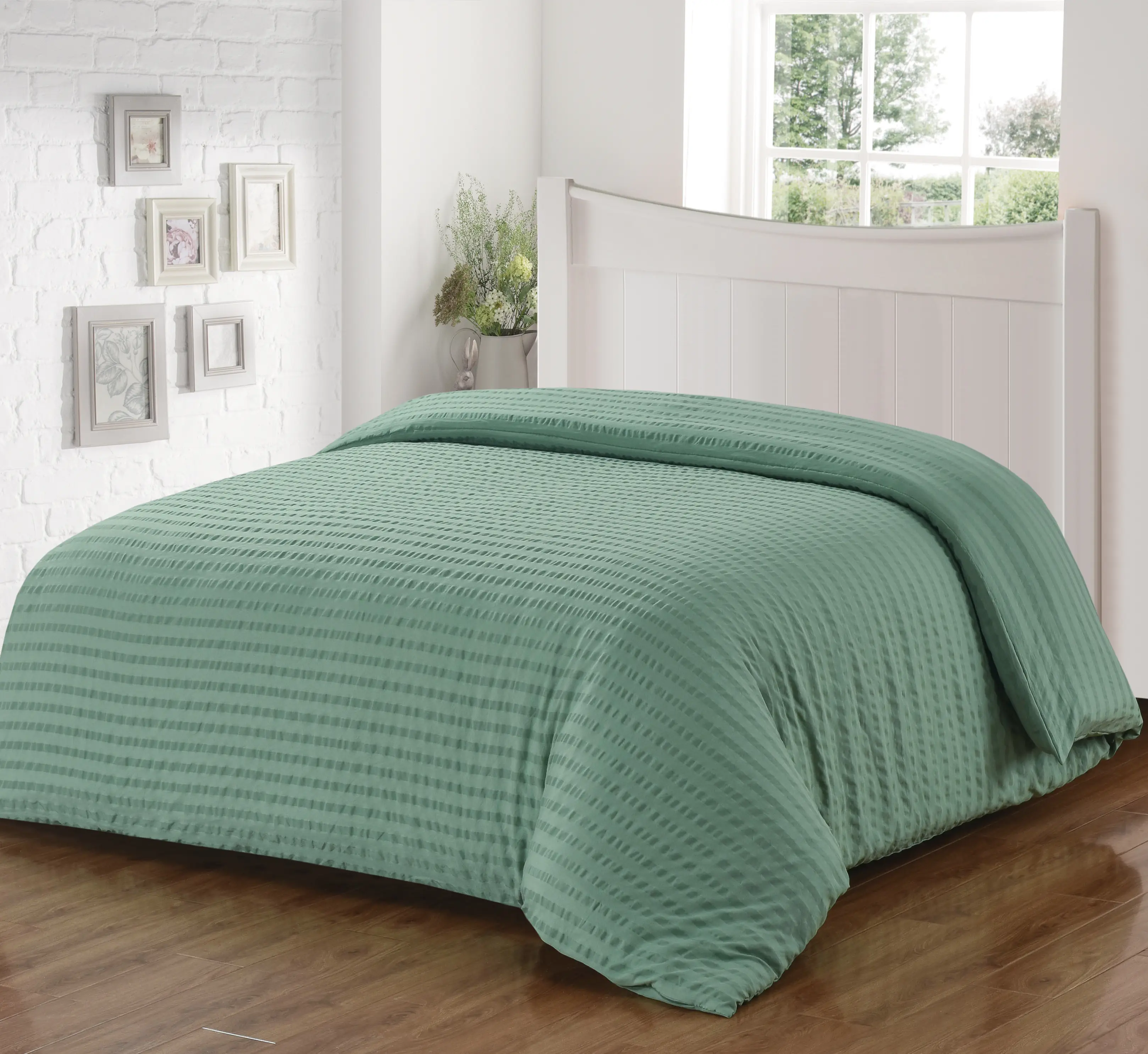 Microfiber Seersucker Bedding Set &#038; Duvet Cover, Breathable