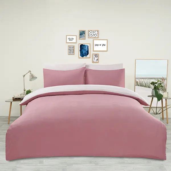 Ultra soft 3pcs microfiber reversible duvet cover set